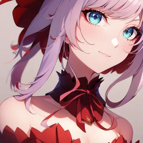 Devilishly cute charming girl, ((((Heterochromia Iridum - Red and Blue Eye Color))))、Blunt bangs, Pink Hair, Long Curly Hair,Beautiful attention to detail, Beautiful lip detail, Very detailed顔, Devilish gestures, Attractive eyes, Long eyelashes, one person&#39;s, Digital Art, Monotone Color, Soft lighting, Cinematic, Erotic, ether, elegant, stylish, Fashionable, Mischievous:1.2, (Highest quality,16K,High resolution,masterpiece:1.2),Very detailed,(Ultra-realistic,Realistic,Realistic:1.37),Wink