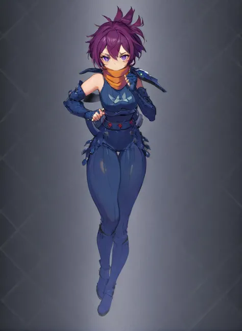 white background <lora:Ninja_XL:1> ninja, full body, wearing a scarf, classic costume, perfect eyes <lora:Captor_Clash_XL:1> captorclash_style, (masterpiece), best quality, highres, 4k, 8k, cinematic lighting, amazing quality, amazing shading, soft lighting, Illustration, official artwork, anime style, wallpaper, official art, 1girl, Choppy layers, small boobs, flat chest, Toned body, purple eyes, Maroon hair, ultra detailed skin, ultra detailed face, perfect eyes, small skin imperfections, chromatic aberration, colorful, bright colors,