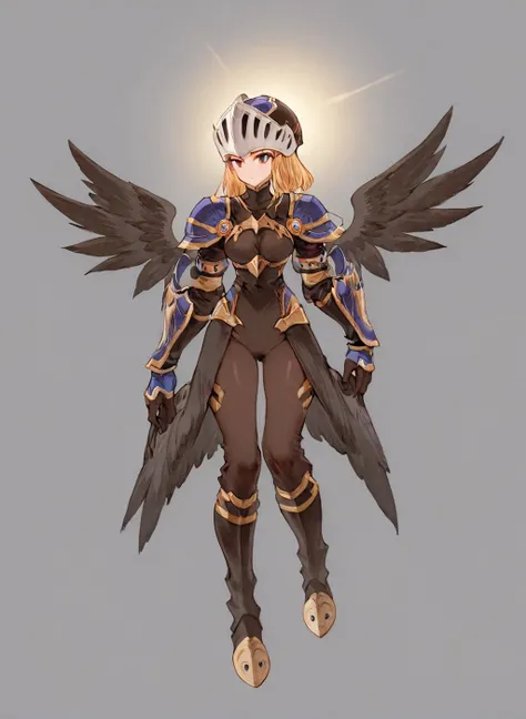 white bacground <lora:Valkiria_XL:0.8> Valkiria, winged helmet, full body <lora:Final_Fantasy_Tactics_XLv2:1>, (masterpiece), best quality, highres, 4k, 8k, cinematic lighting, amazing quality, amazing shading, soft lighting, Illustration, official artwork, anime style, wallpaper, official art, ultra detailed skin, ultra detailed face, perfect eyes, small skin imperfections