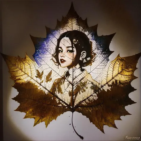 best quality, 1 girl, charming, nature, (simple background), (leaf:1.3), Art, animals, <lora:LeafArt_Sora:0.9>, (masterpiece, best quality:1.5), (style of Michael Carson, style of Stanhope Forbes, style of Maximilien Luce, style of Ross Tran:1.5)BREAK
(short hair, Lavender hair:1.1), portrait, BREAK
(lady:1.2), Gold Romper, at Blue hour, brown eyes,