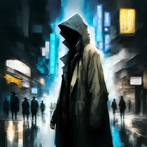 photo, Cyber Hacker Man standing, wearing Trenchcoat in the Streets of Hong Kong (CyberHacker style:1) <lora:djzCyberHacker:0.8>
