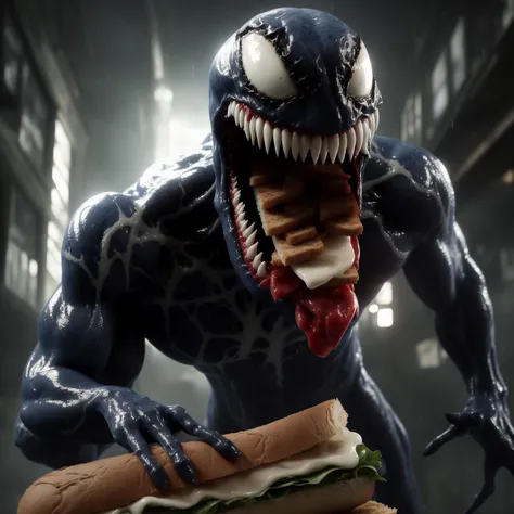 (ohwx monster), (eats a sandwich:1.1), high detail photo, (masterpiece, epic scene), natural light, photorealism, cinematic rendering, ray tracing, the highest quality, the highest detail, Cinematic, Blur Effect, Long Exposure, 8K, Ultra-HD, Natural Lighting, Moody Lighting, Cinematic Lighting