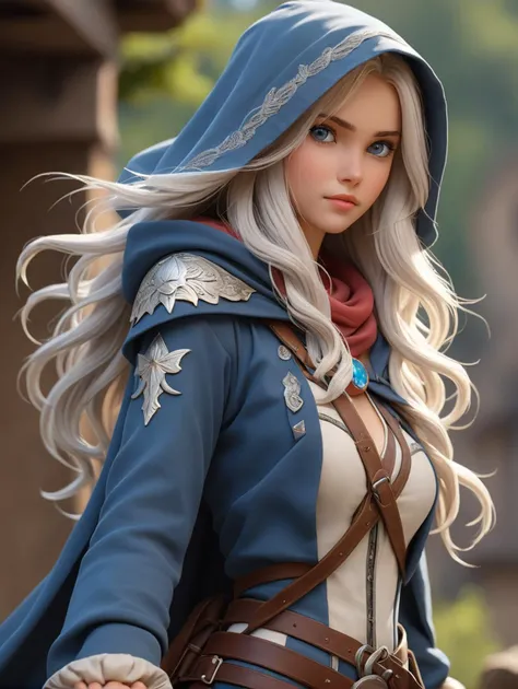 cinematic film still of masterpiece,illustration,best quality,extremely detailed CG unity 8k wallpaper,(ruins:0.8),epaulete,1girl,ojousama,solo,very long hair ,medium breasts,warscape,cowboy shot ,light smile, silver hair, blue eyes,hood, long capelet, wind,beautiful detailed eyes,tsurime,looking at viewer,ray tracing,light blush, full body, shallow depth of field, vignette, highly detailed, high budget, bokeh, cinemascope, moody, epic, gorgeous, film grain, grainy