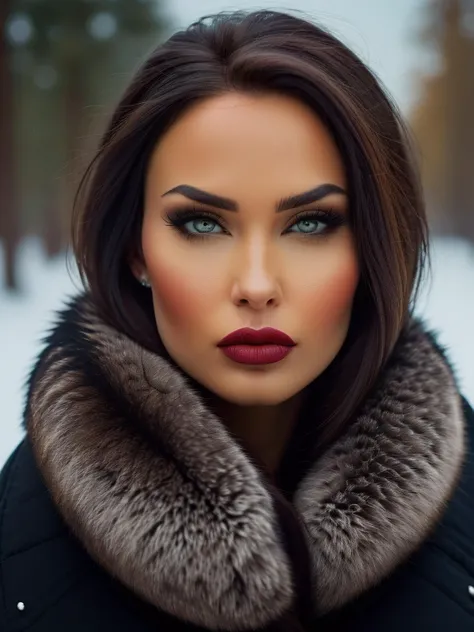 HDR photo, full body view of a beautiful 24yo Russian woman, high cheekbones, full lips, dark piercing eyes, flowing dark hair, wrapped in warm fur,
winter scene,
High dynamic range, vivid, rich details, clear shadows and highlights, realistic, intense, enhanced contrast, highly detailed,
<lora:PerfectEyesXL:1>
