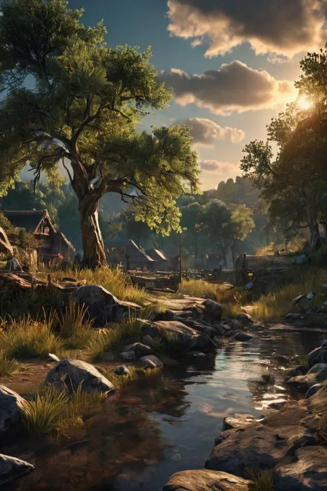 magic landscape,elden ring, dark arts, the witcher,realistic photo,breath taking, sharp lense, professional photographie, 70mm lense, detail love, good quality, unreal engine 5, wallpaper, colerful, highly detailed, 8k, soft light, photo realistic