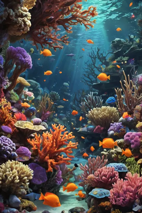 concept art <lora:ral-mytfrst:0.8> ral-mytfrst Vibrant coral reef teeming with life 4k , <lora:ral-pxlprtcl-sdxl:1> ,<lora:MJ52_2:0.3> ,<lora:xl_more_art-full_v1:0.3>,<lora:SDXLFaeTastic2400:0.3> . digital artwork, illustrative, painterly, matte painting, highly detailed