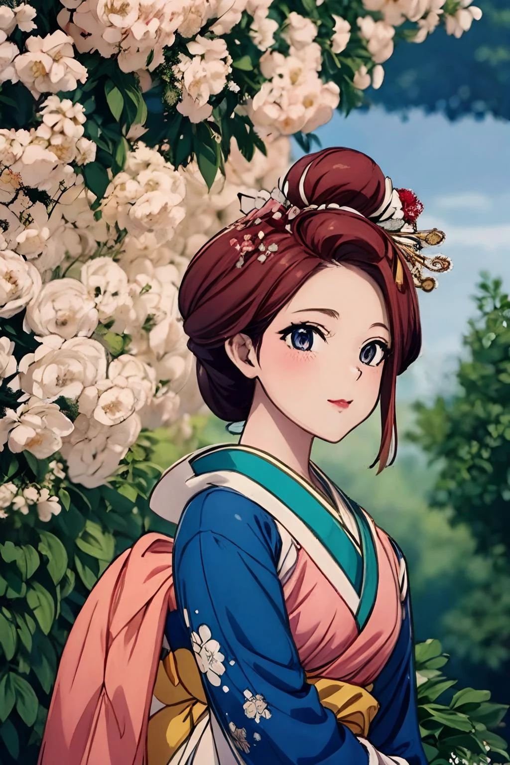 (masterpiece:1.2, best quality), (highly detailed:1.3), realistic, realistic details, detailed, 1 girl, solo, dynamic pose, sexy pose, narrow waist, full body, cowboy shot,
(pureerosface_v1:0.5) , (ulzzang-6500-v1.1:0.5), <lora:add_detail:1>, <lora:tiaraaurellie_v2:0.4>, <lora:girlfriendmixV1_v20:0.4>, <lora:yurisaLora_v40:0.2>
oiran woman, portrait, sweet smile, fantasy, blues pinks and greens, blue copper, coiling flowers, extremely detailed clothes, masterpiece, 8k, trending on pixiv, highest quality
<lora:Oiran:1>