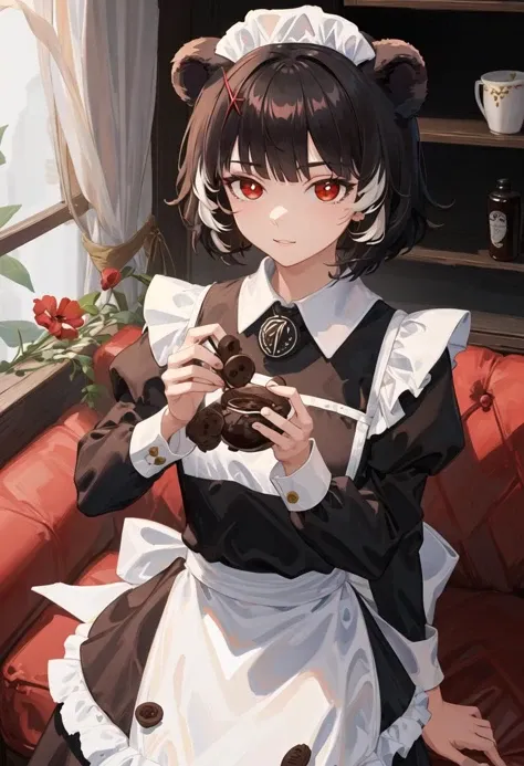 best quality, masterpiece, highres, solo, {leto_arknights:0.90}, {maid:1.40}, {long maid dress:1.15}