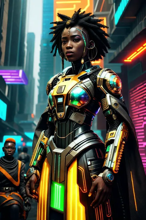 cyber_africa, cyberpunk, afrofuturism, retrofuturistic, realistic, digital life, cybor (masterpiece:1.3), (best quality:1.3), beautiful, (intricate details), unity 8k wallpaper, ultra detailed, beautiful, aesthetic, perfect lighting, <lora:TEST:0.25>, <lora:cyber_africa:0.8>
