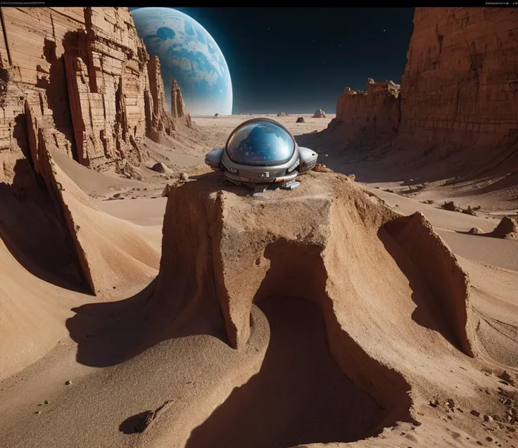 medium shot of detailed planetary explorer of harsh alien worlds cinematic shot on canon 5d ultra realistic Darek Zabrocki, Neil Blevins, Cedric Peyravernay, sci-fi atmosphere
