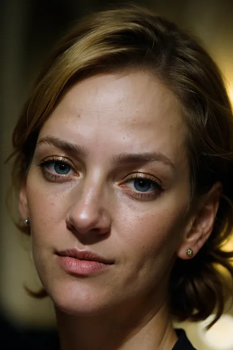 an eye contact of a woman, (um4thurm4n_ti_v3-5000:0.98),round blue eyes, dark theme