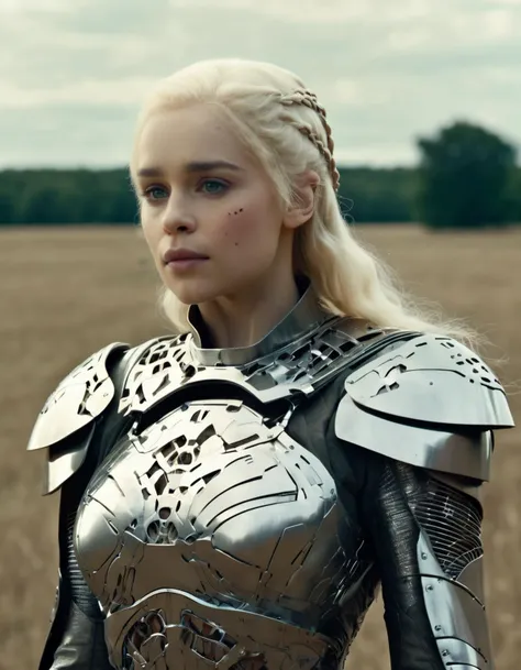 analog style, a movie still of gorgeous (khls woman), wearing a (futuristic cyborg armor:1.2), in a field, 16mm,
<lora:KhaleesiDoguXL-000008:1>