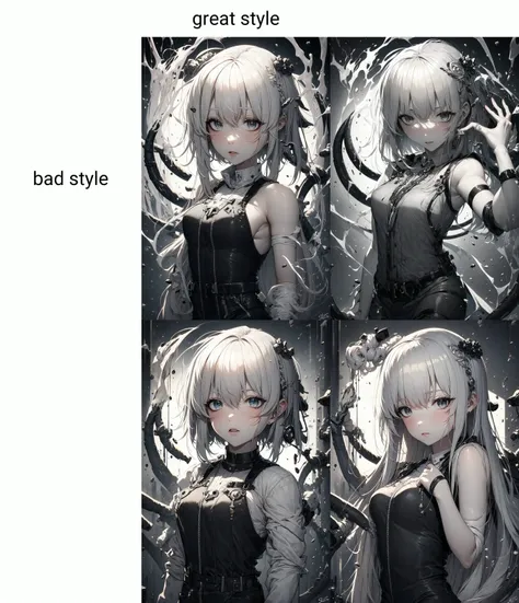 great style, (masterpiece), best quality, 1girl, grey theme, upper body, Slacks, powerful, (elemental:1.25), white hair <lora:S12 V4 1.0_28800:1>