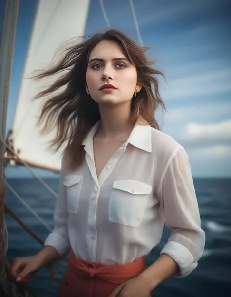 (masterpiece drawning, high quality), (solo:1.1), a digital art of a spanish girl, epic Sunrise, boat port, (soft lighting), Porta 160 color, shot on Leica T, sharp focus on subject, shot by Candida Höfer, Extreme detail, (vibrant color), (random background), depth of field