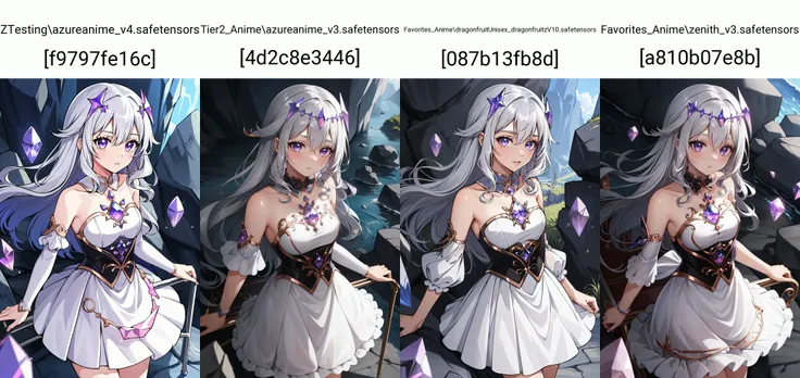 (masterpiece, best quality), intricate details,
1girl, <lora:CHAR-KosekiBijou:0.6> KosekiBijou, KosekiBijou, hair ornament, white dress, strapless dress, crystal, detached sleeves, asymmetrical sleeves, silver hair,
underground, rocks, mining, gems, crystals, minecart, rails,
