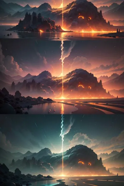 A beautiful earth filled with water and lava, intricate, masterpiece, expert, insanely detailed, 4k, composition, framing, centered, symmetry, painted, intricate, volumetric lighting, beautiful, rich deep colors masterpiece, sharp focus, ultra detailed, in the style of dan mumford and marc simonetti, astrophotography, (masterpiece,best quality:1.5)