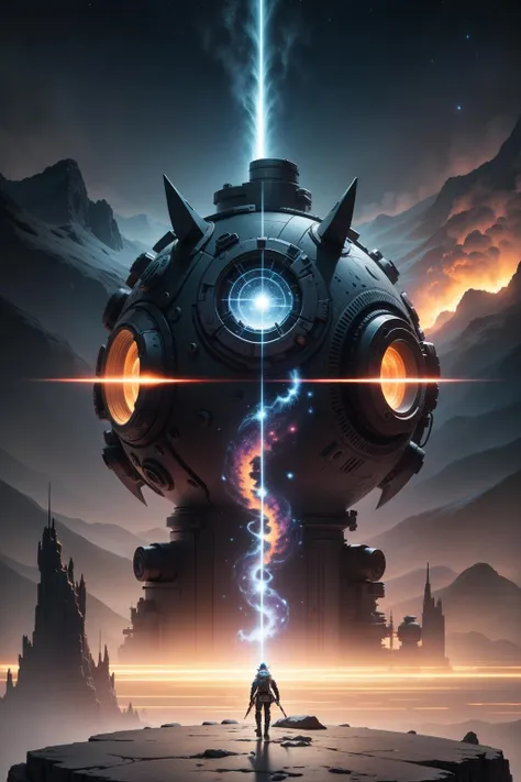 ((Best quality)), ((masterpiece)), (highly detailed:1.3), 3D, In a distant future where the boundaries between science fiction and fantasy have dissolved, the world is a tapestry of awe-inspiring wonders. Enter a universe where magic and technology coexist in harmony, shaping the destiny of civilizations across vast reaches of space.At the heart of this realm lies the Celestial Nexus, an intergalactic hub of mystical energies and technological marvels. Here, arcane knowledge intertwines with cutting-edge science, giving rise to a society where spaceships are imbued with the power of ancient spells, and technology is augmented by the mystic arts.Embark on a grand odyssey as a young explorer, destined to unravel the secrets of the Celestial Nexus. As you traverse the uncharted realms of the cosmos, encounter diverse civilizations teeming with beings who possess extraordinary abilities. From the ethereal Elven Spires, where the art of interdimensional travel is perfected, to the cybernetic enclaves of the Android Conglomerate, witness the tapestry of life as magic and technology intertwine.Unleash your latent powers as you become attuned to the energies that flow through the Nexus. Harness the ancient incantations of forgotten sorceries to propel your starship across the vast expanse of the cosmos. Engage in epic battles against cosmic abominations and interstellar tyrants, wielding enchanted weapons infused with futuristic enhancements.As you delve deeper into the enigmatic realms of the Celestial Nexus, uncover the origin of this harmonious fusion of magic and technology. Discover the ancient prophecies that foretell a cataclysmic event threatening to tear apart this delicate balance. Unite with a band of extraordinary beings, each possessing their own blend of magical aptitude and technological expertise, to embark on a perilous quest to save the Nexus from imminent destruction.In this epic saga, your choices will shape the fate of worlds, as the boundaries between science and sorcery blur. Will you strive to maintain the delicate equilibrium between magic and technology or plunge headlong into uncharted territories, seeking to redefine the very fabric of reality?Prepare to be enthralled by the limitless possibilities of the Celestial Nexus, where science fiction and fantasy meld into a sublime symphony of adventure, where the cosmos itself becomes the canvas for your journey,HDR (High Dynamic Range),Ray Tracing,NVIDIA RTX,Super-Resolution,Unreal 5,Subsurface scattering,PBR Texturing,Post-processing,Anisotropic Filtering,Depth-of-field,Maximum clarity and sharpness,Multi-layered textures,Albedo and Specular maps,Surface shading,Accurate simulation of light-material interaction,Perfect proportions,Octane Render,Two-tone lighting,Low ISO,White balance,Rule of thirds,Wide aperature,8K RAW,Efficient Sub-Pixel,sub-pixel convolution,luminescent particles,, (masterpiece,best quality:1.5)