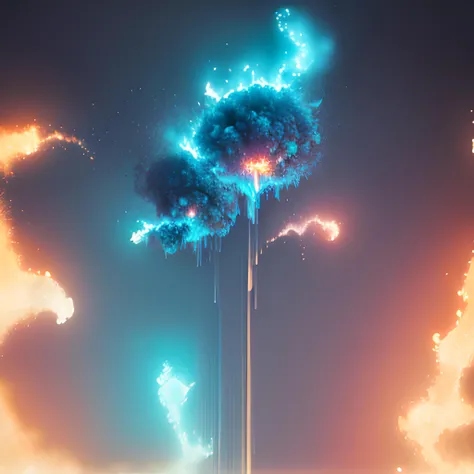 kkw-el-fire, kkw-el-Lightning, kkw-FX-glowline, kkw-FX-vanish, pixel sorting <lora:Pixel Sorting v1:1>
