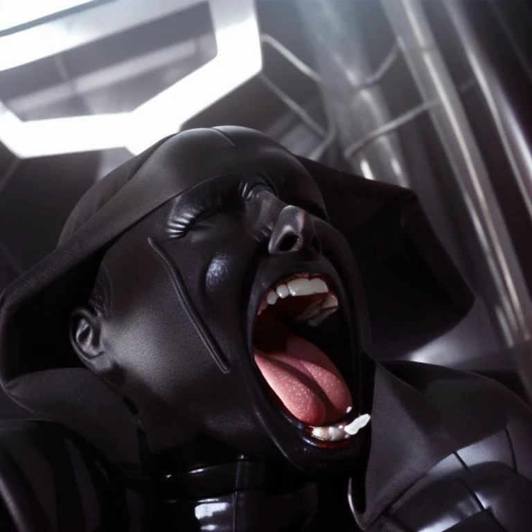 latodda, <lora:ind1anasolo:1>,personification, screaming, <lora:Vacum2-15:1> , black rubber, close up shot