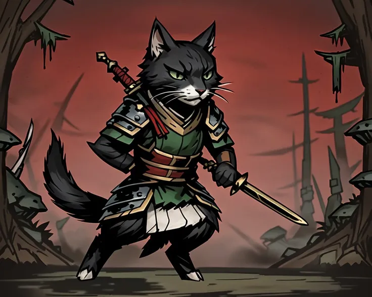 ddstyle, anime, a japanese style shogan warrior cat<lora:DarkestDungeonSDXL:1.0>