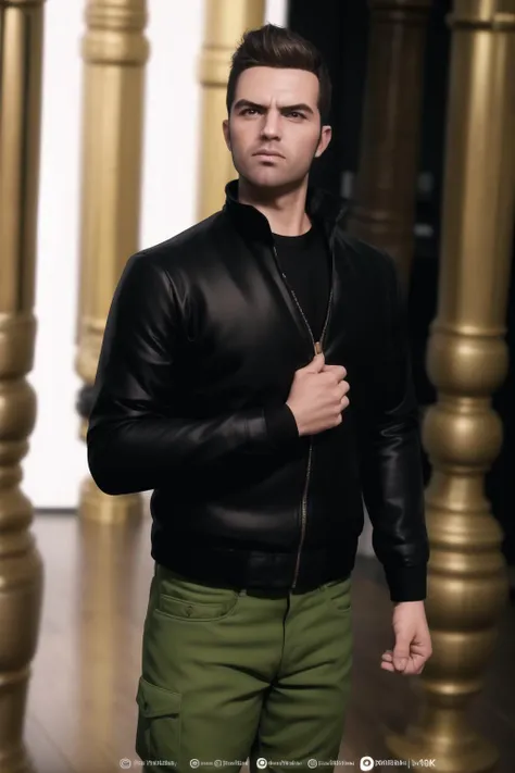 standing in front of a golden sculpture in a room with columns and columns, (Close-Up:1.3),
Standing at attention,
black jacket,green pants,black_tshirt,
<lora:Claude_Speed_GTA3-KK77-V1:0.7>,black_hair,
1 Man, 33yo,male,looking at viewer,(angry:1.0),
NSFW,official art,extremely detailed CG unity 8k wallpaper, perfect lighting,Colorful, Bright_Front_face_Lighting,
(masterpiece:1.0),(best_quality:1.0), ultra high res,4K,ultra-detailed,
photography, 8K, HDR, highres, absurdres:1.2, Kodak portra 400, film grain, blurry background, bokeh:1.2, lens flare, (vibrant_color:1.2)
(Without_watermark:1.5)