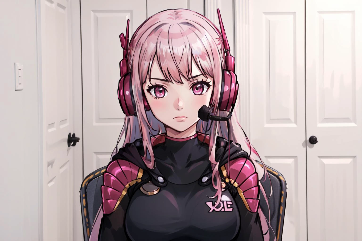 (masterpiece, best quality), intricate details,
1girl,
<lora:concept_sadlinus-17:0.6> sadlinus, chair, headset, indoors, <lora:CHAR-MoriCalliope:0.8> MoriCalliope, long hair, MoriOnePiece, long hair, bodysuit, headphones,