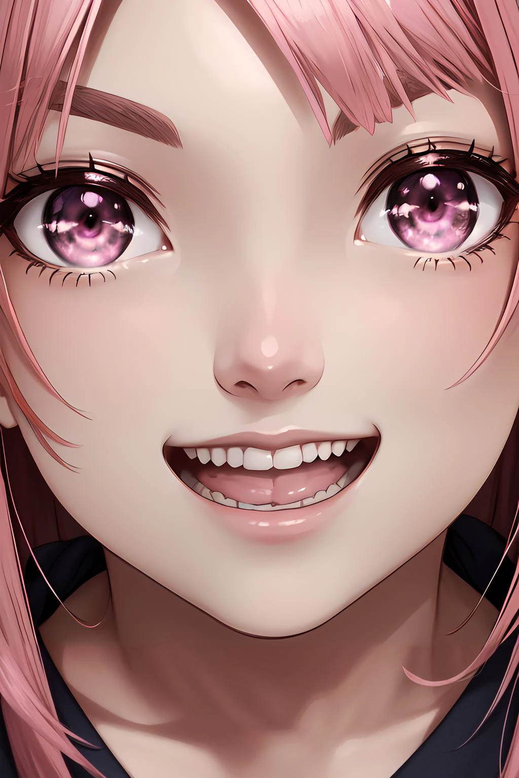 (masterpiece, best quality), intricate details,
1girl, <lora:CHAR-MoriCalliope:0.8> MoriCalliope, long hair, pink hair, pink eyes,
<lora:Parody close upV1:1> parody close up , open mouth, smile,