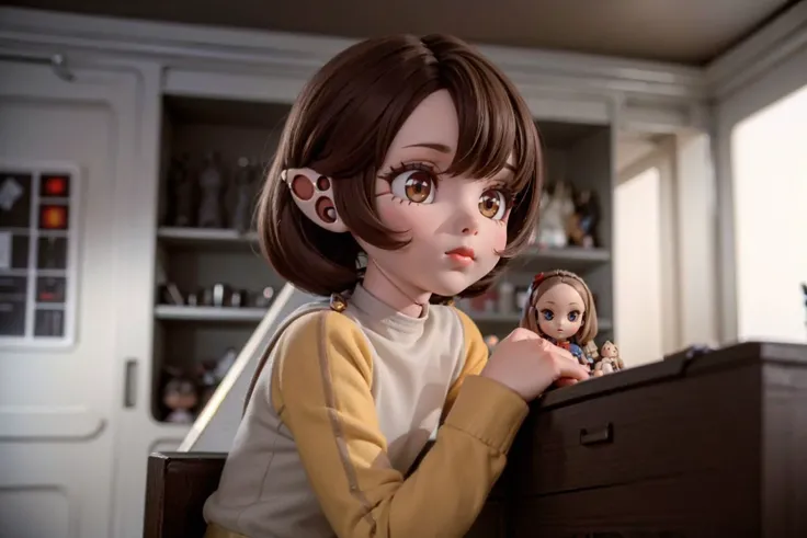 a group of people on the base in s1999unf uniform<lora:S1999unf:0.8>,YELLOW LEFT SLEEVE,RED LEFT SLEEVE,BROWN LEFT SLEEVE,different hair colors,(doll joints:1.4)