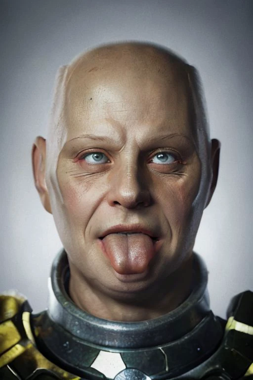 kryten  (extreme close-up) ahegao, rolling eyes, tongue, tongue out, (funny)