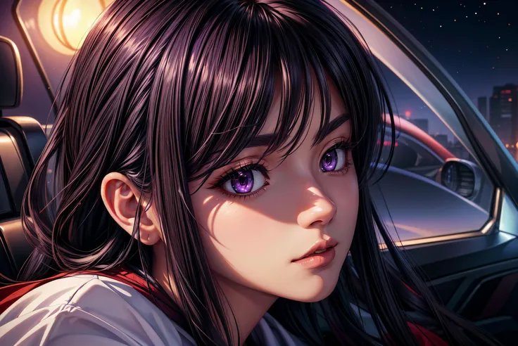 highly detailed, dynamic, cinematic, stunning, realistic lighting and shading, in full growth,1 female, black hair, purple eyes, <lora:DreamscapeIllustration:0.8> dreamscape, dream,
<lora:add_detail:1>,