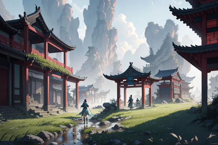 dynamic composition, motion, ultra-detailed, incredibly detailed, a lot of details, amazing fine details and brush strokes, colorful and grayish palette, smooth, HD semirealistic anime CG concept art digital painting, 2.5D render of a farmer girl in a field, studio ghibli, relaxing, calm and mysterious vibes,, by a Chinese artist at ArtStation, by Huang Guangjian, Fenghua Zhong, Ruan Jia, Xin Jin and Wei Chang. Realistic artwork of a Chinese videogame, gradients, gentle an harmonic grayish colors. set in princess mononoke, spirtied away, dynamic composition, beautiful with eerie vibes, very inspirational, very stylish, with gradients, surrealistic, dystopia, postapocalyptic vibes, depth of field, mist, rich cinematic atmosphere, perfect digital art, mystical journey in strange world