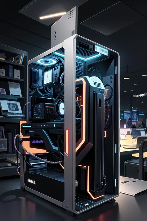 <lora:LunarPunkAI:.9> LunarPunkAI computer pc case, detailed, intricate