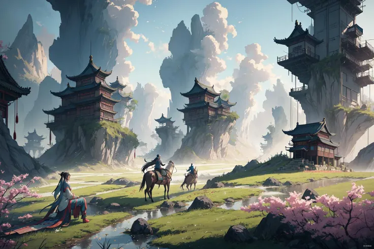 dynamic composition, motion, ultra-detailed, incredibly detailed, a lot of details, amazing fine details and brush strokes, colorful and grayish palette, smooth, HD semirealistic anime CG concept art digital painting, 2.5D rendered portraitof a farmer girl in a field, studio ghibli, relaxing, calm and mysterious vibes,, by a Chinese artist at ArtStation, by Huang Guangjian, Fenghua Zhong, Ruan Jia, Xin Jin and Wei Chang. Realistic artwork of a Chinese videogame, gradients, gentle an harmonic grayish colors. set in princess mononoke, spirtied away, dynamic composition, beautiful with eerie vibes, very inspirational, very stylish, with gradients, surrealistic, dystopia, postapocalyptic vibes, depth of field, mist, rich cinematic atmosphere, perfect digital art, mystical journey in strange world