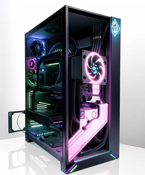 <lora:ToxicPunkAI:.9> ToxicPunkAI ,pc computer case, intricate, details, RGB with gpu and cpu, touching water with rgb for the cpu