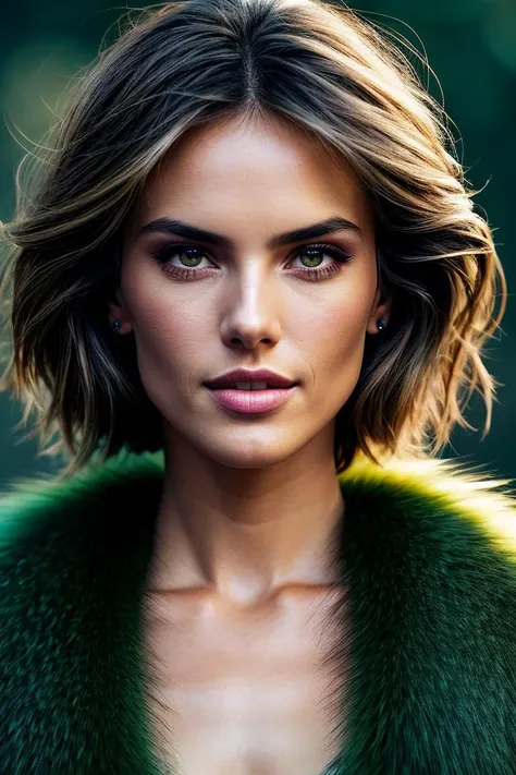 photo of beautiful (alesambr0s:0.99), a woman with perfect hair, hair upsweep updo, wearing (green fur trim:1.1),  (King Gas:1.1), (plain red background:1.1), modelshoot style, (extremely detailed CG unity 8k wallpaper), professional majestic photography, (smile), (Zenza Bronica ETRSi Camera), 24mm, exposure blend, hdr, faded, extremely intricate, High (Detail:1.1), Sharp focus, dramatic, soft cinematic light, (upper body), (looking at viewer), (detailed pupils), 4k textures, soft cinematic light, adobe lightroom, photolab, elegant, ((((cinematic look)))), soothing tones, insane details, hyperdetailed, low contrast