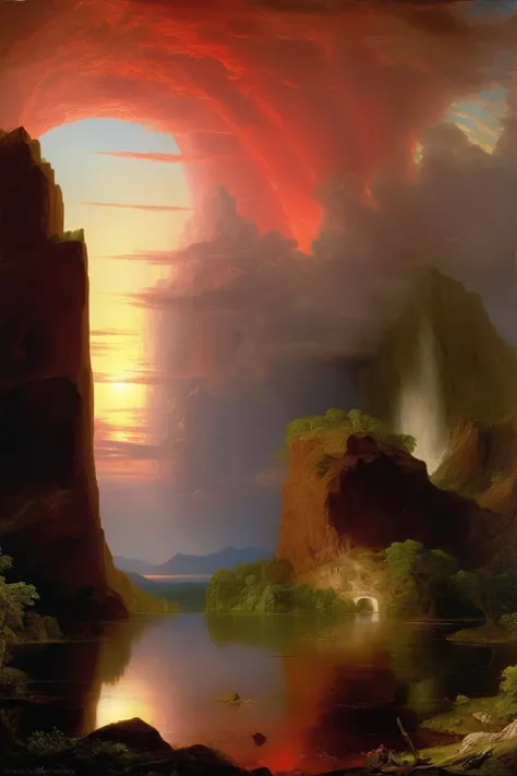 <lora:Thomas Cole Style:1>Thomas Cole Style - Frederic Edwin Church Madness