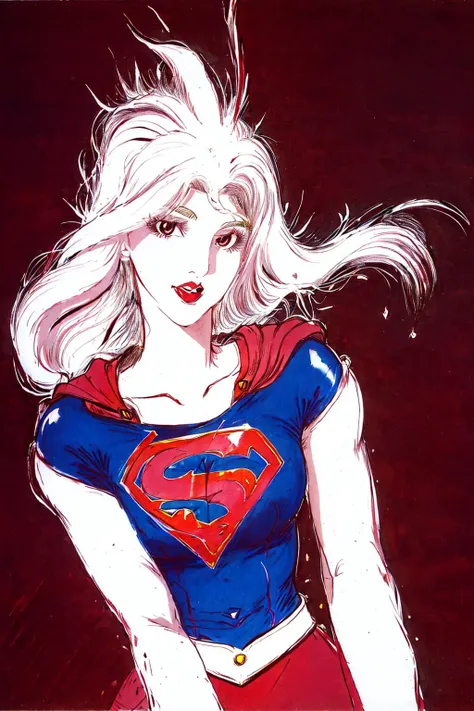 upper body,((Upper body only)),,supergirl,<lora:supergirl:1>amano yoshitaka <lora:amano_yoshitaka_offset:1>