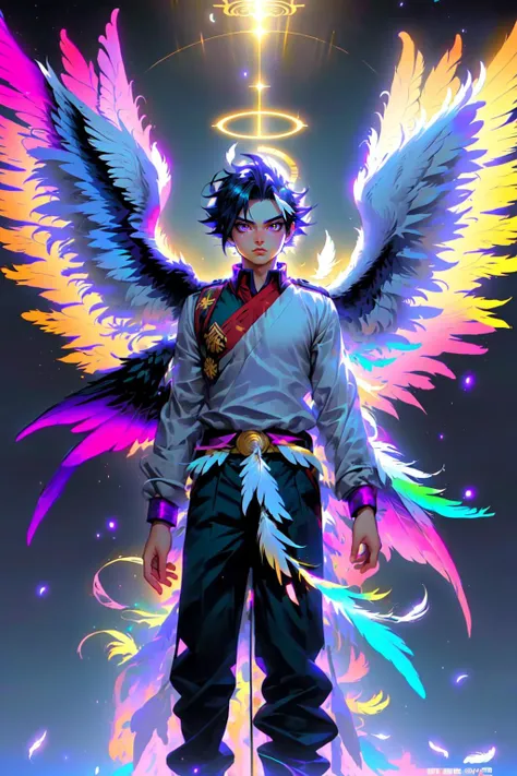 pearlescent, 1boy, alternate wings, angel, angel and devil, angel wings, artist name, asymmetrical wings, bird tail, bird wings, black wings, blue feathers, blue theme, blue wings, brown wings, butterfly wings, detached wings, dove, eagle, endeavor \, (boku no hero academia\), fairy wings, fake wings, feathered wings, feathers, flying, glowing wings, green wings, halo, harpy, hawks \, (boku no hero academia\), head wings, insect wings, kishin sagume, large wings, low wings, male focus, mechanical wings, mini wings, multicolored wings, multiple wings, pegasus, pink wings, pit \, (kid icarus\), purple wings, shirt, single wing, solo, spread wings, talons, tengu, transparent wings, upper body, white feathers, white wings, winged arms, wings, yellow wings, <lora:pearlescent-05:1>