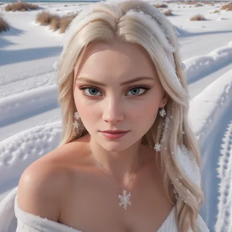 <lora:elsa-frzn-v1.1:1> elsa-frzn, white/blonde hair, (snow on the ground:1.4), perfect, portrait , hyper detailed, amazing background, highly defined details 32k UHD, lifelike photo, strapless sundress on a beach, realistic, harsh sunlight, beautiful composition, sharp focus, high detailed face, smooth, symmetry, photorealistic, dramatic lighting, cinematic scene, highly detailed, elegant, epic wide shot, smooth, intricate, elegant