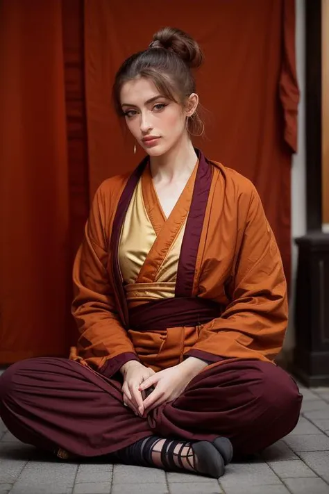 DEN_luweazl_TT,
(a Buddhist monk sitting outside and meditating in a Buddhist monastery wearing orange Buddhist robes, Buddhist, tranquillity, peace:1.2),
bokeh, f1.4, 40mm, photorealistic, raw, 8k, textured skin, skin pores, intricate details <lora:epi_noiseoffset2:1>, epiCRealism <lora:ClothingAdjuster3:-1>