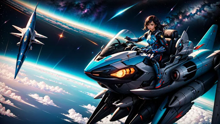 masterpiece, best quality, intricate detail, a scene of girl friends embarking on an interstellar adventure, piloting a spaceship in a far-future cyberpunk universe. <lora:epiCRealismHelper:1>, <lora:add_detail:0.3>