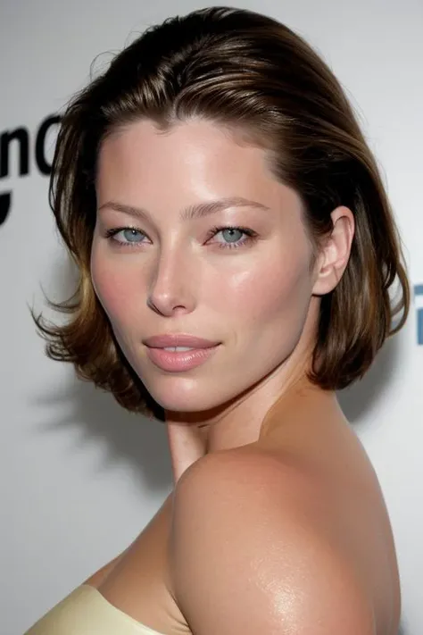 (CR-Jessic4Biel-jjonahjameson:0.9), face closeup photo of woman, (grey background:1.0), (slick undercut hair:1.0), (oiled shiny skin:1.0), (tilted angle shot:1.0),
