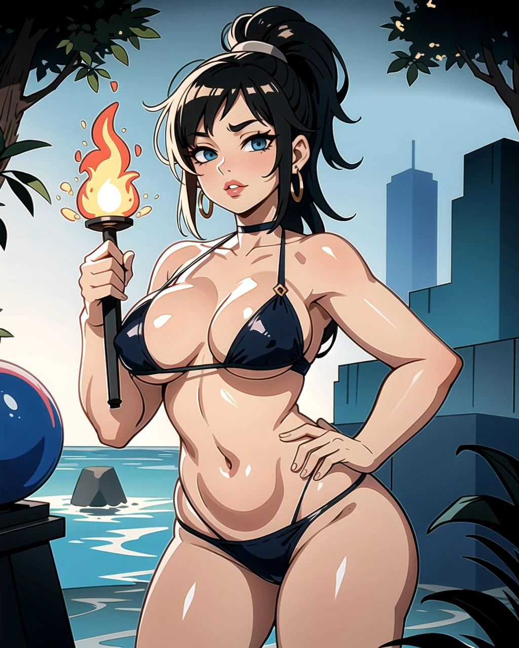 ((masterpiece), best quality, high quality, professional quality, highly detailed, highres, perfect lighting, natural lighting), shadowy, terrifying demon, Dark Skin, Brunette with long layers and side-swept bangs, violet metallic lipstick, A decaying, overgrown maze with unsettling whispers echoing through the hedges,Moving along a gradient, bikini, Female Viking, Average Height, Athletic, Triangular Face, Tan Skin, Blonde Hair, grey-blue Eyes, Wide Nose, Pouty Lips, Round Chin, Long Hair, Fine Hair, Fauxhawk, perky breasts, Stud earrings, light pink velvet lipstick, Liquid pooling around the object, Foggy coastal landscape,Build a stunning, ultra-detailed masterpiece, Protector of hearth and home, with a nurturing presence and a warm glow, Mistress, Short, Wide Hips, Heart-Shaped Face, Dark Skin, Black Hair, teal Eyes, Narrow Nose, Thin Lips, Receding Chin, Shoulder-Length Hair, Straight Hair, High Ponytail, perky breasts, Faux gauge earrings, cream velvet lipstick, Sculpture, magical, Science Fiction, Rust