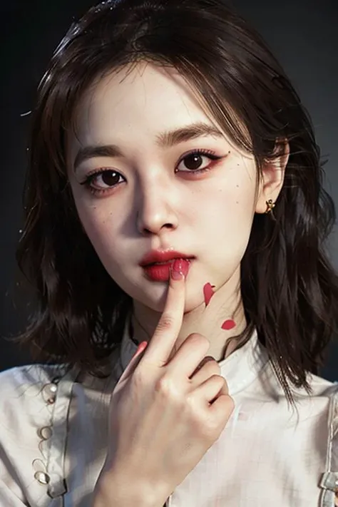 ((masterpiece)),((bestquality)),8k,high detailed,ultra-detailed,photography,award winning,documentary,Original Photo,extreme detail description,Realisticity,1girl,<lora:MartinaV2:0.8>,(((solo))),slim,thin,adult,beautiful face,real skin texture,well-proportioned hands,thin,lipstick,make up,eyeliner,eyelashes,nail polish,earrings,Gradient,looking to the side,[Vertical lighting|Practical lighting|neon cold lighting|Tilt lighting],Happy Birthday,