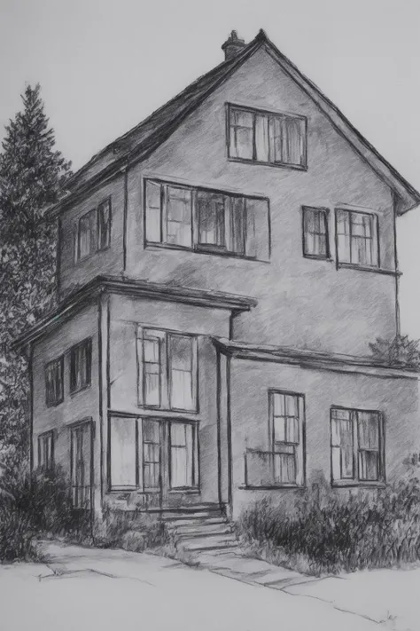 <lora:SKETCHY_JBX:0.6> SKETCHY_JBX A sketch of a house, seen from the back garden