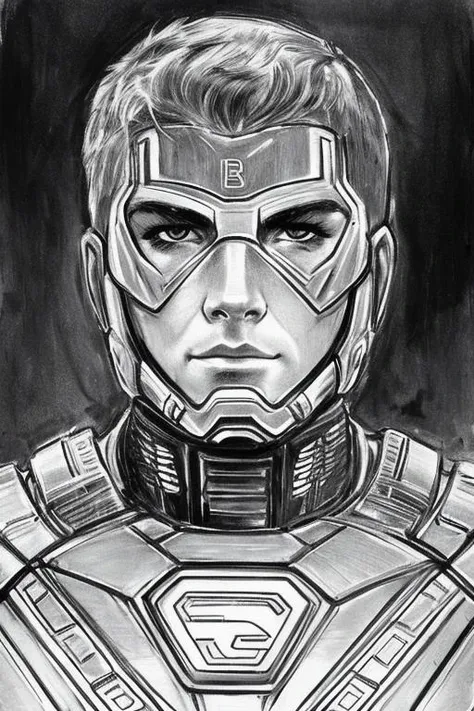 <lora:SKETCHY_JBX:0.5> SKETCHY_JBX a super hero in cybernetic armour, portrait, looking at the camera