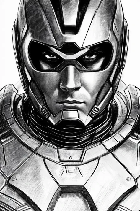 <lora:SKETCHY_JBX:0.5> SKETCHY_JBX   a super hero in cybernetic armour, portrait, looking at the camera