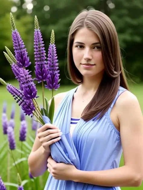 Canon PowerShot SX130IS, a woman holding a Liatris