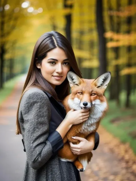 Olympus E-M10 Mark III, a woman holding a fox