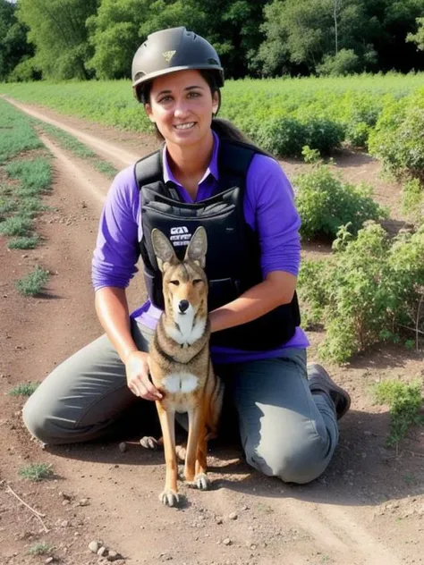 Sanyo SX215, a woman holding a jackal